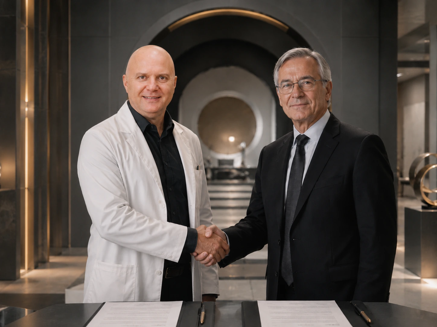 IHealthcare professionals forming an academic partnership to advance pharmaceutical research and innovation